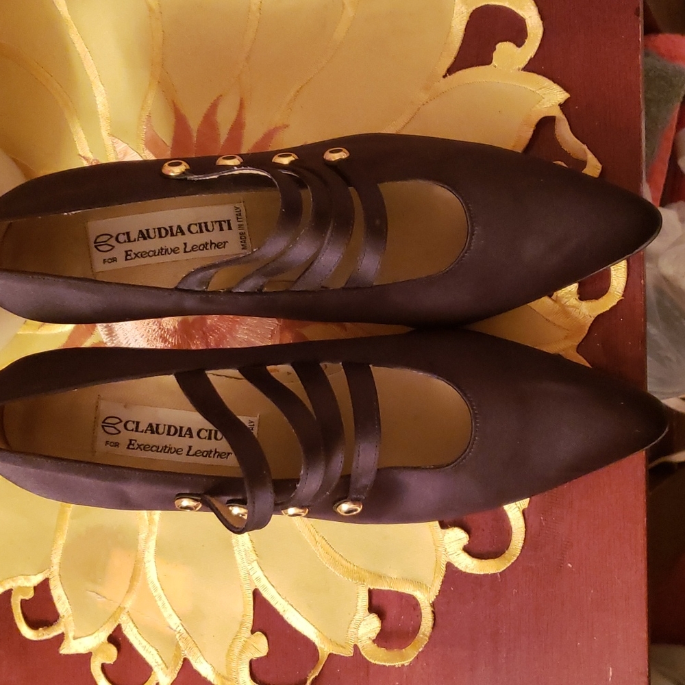 Claudia Ciuti Shoes | Claudia Cuiti  Satin Pumps- New | Color: Black | Size: 6